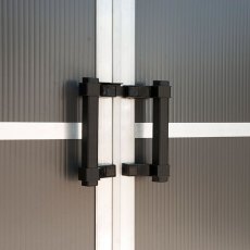11 x 17 Palram Yukon Plastic Apex Shed - Dark Grey - door handles