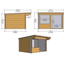10Gx12 Shire Belgravia Log Cabin  - dimensions