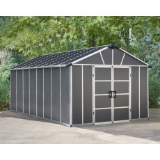 11 x 17 Palram Yukon Plastic Apex Shed - Dark Grey - Isolated