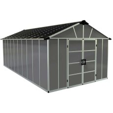 11 x 21 Palram Yukon Plastic Apex Shed - Dark Grey - Isolated