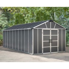 11 x 21 Palram Yukon Plastic Apex Shed - Dark Grey