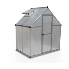 6 x 6 Palram Mythos Greenhouse in Silver - isolated view