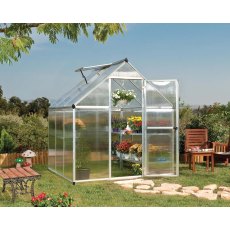 6 x 6 Palram Mythos Greenhouse in Silver - in situ