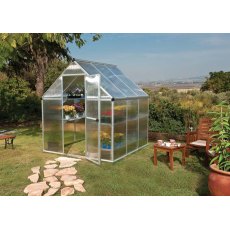 6 x 6 Palram Mythos Greenhouse in Silver - in situ