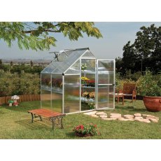 6 x 4 Palram Mythos Greenhouse in Silver - in situ