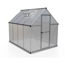 6 x 8 Palram Mythos Greenhouse in Silver - isolated view