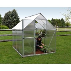 6 x 8 Palram Mythos Greenhouse in Silver - in situ