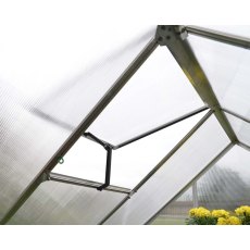 6 x 8 Palram Mythos Greenhouse in Silver - single opening roof vent
