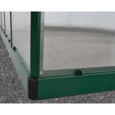 6 x 4 Palram Mythos Greenhouse in Green - galvanised steel base aids stability