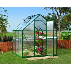 6 x64 Palram Mythos Greenhouse in Green - in situ