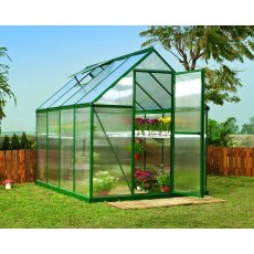 6 x 8 Palram Mythos Greenhouse in Green - in situ