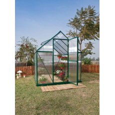 6 x 8 Palram Mythos Greenhouse in Silver - in situ