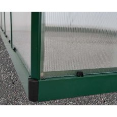 6 x 10 Palram Mythos Greenhouse in Green - galvanised steel base aids stability