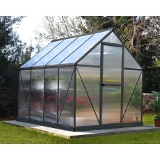 6 x 8 Palram Mythos Greenhouse in Grey - in situ