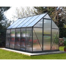 6 x 10 Palram Mythos Greenhouse in Grey - in situ