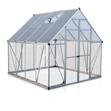 8 x 8 Palram Balance Greenhouse in Silver - isolated view