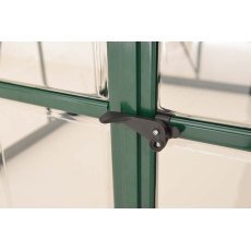 8 x 8 Palram Balance Greenhouse in Green - door handle can be locked with a padlock