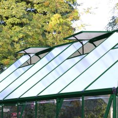 8 x 12 Palram Balance Greenhouse in Green - two manual opening roof vents