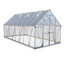 8 x 16 Palram Balance Greenhouse in Silver - isolated view
