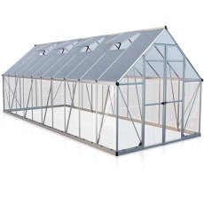 8 x 20 Palram Balance Greenhouse in Silver - isolated view