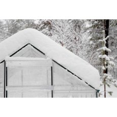 6 x 4 Palram Harmony Greenhouse in Silver - in the snow