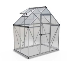 6 x 4 Palram Harmony Greenhouse in Silver - isolated view