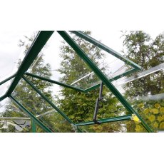Palram Harmony Greenhouse in Green - single opening roof vent