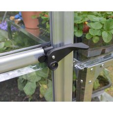 Palram Harmony Greenhouse in Silver - door handle can be locked with a padlock