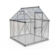 6 x 6 Palram Harmony Greenhouse in Silver - isolated view