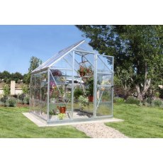 6 x 6 Palram Harmony Greenhouse in Silver - in situ