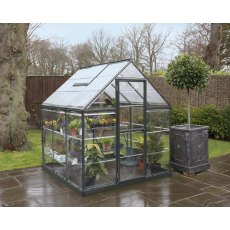 6 x 6 Palram Harmony Greenhouse in Grey - in situ