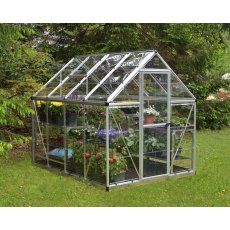 6 x 8 Palram Harmony Greenhouse in Silver - in situ