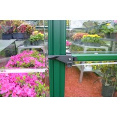 Palram Harmony Greenhouse in Green - door handle can be locked with a padlock