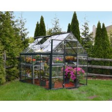 6 x 8 Palram Harmony Greenhouse in Grey - in situ