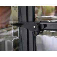 Palram Harmony Greenhouse in Grey - door handle can be locked with a padlock