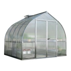 8 x 8 Palram Bella Greenhouse in Silver - isolated view