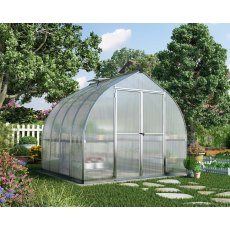 8 x 8 Palram Bella Greenhouse in Silver - in situ