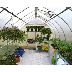 8 x 16 Palram Bella Greenhouse in Silver - interior view