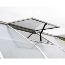 8 x 16 Palram Bella Greenhouse in Silver - single manual opening roof vent