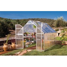 6 x 8 Palram Mythos Greenhouse in Silver - in situ