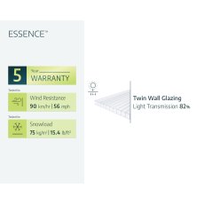 6 x 8 Palram Mythos Greenhouse in Silver - glazing