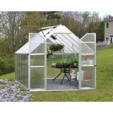 8 x 12 Palram Essence Greenhouse in Silver - in situ