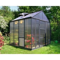 8 x 8 Palram Glory Greenhouse in Anthracite - in situ