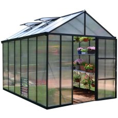 8 x 12 Palram Glory Greenhouse in Anthracite - isolated view