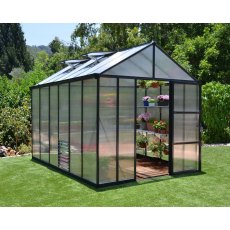 8 x 12 Palram Glory Greenhouse in Anthracite - in situ