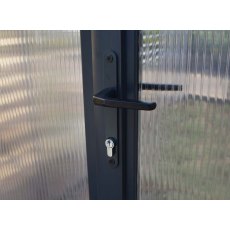8 x 20 Palram Glory Greenhouse in Anthracite - key locking door handle