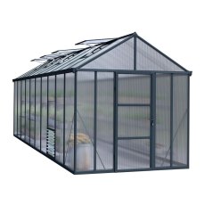 8 x 20 Palram Glory Greenhouse in Anthracite - isolated view