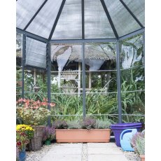 8ft Palram Oasis Hexagonal Greenhouse in Grey - interior