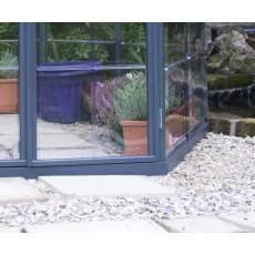 12ft Palram Oasis Hexagonal Greenhouse in Grey - galvanised steel base aids stability