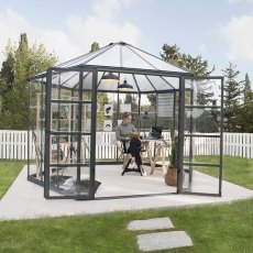 12ft Palram Oasis Hexagonal Greenhouse in Grey